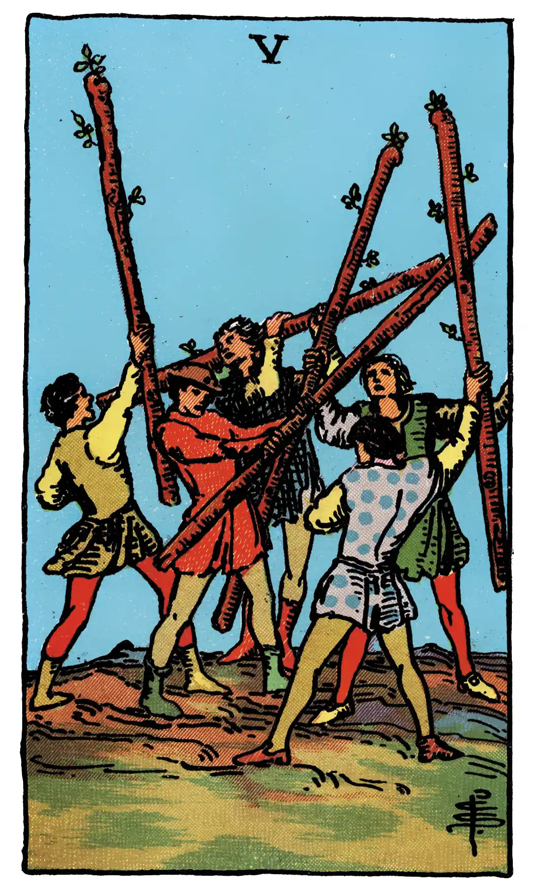 five of wands